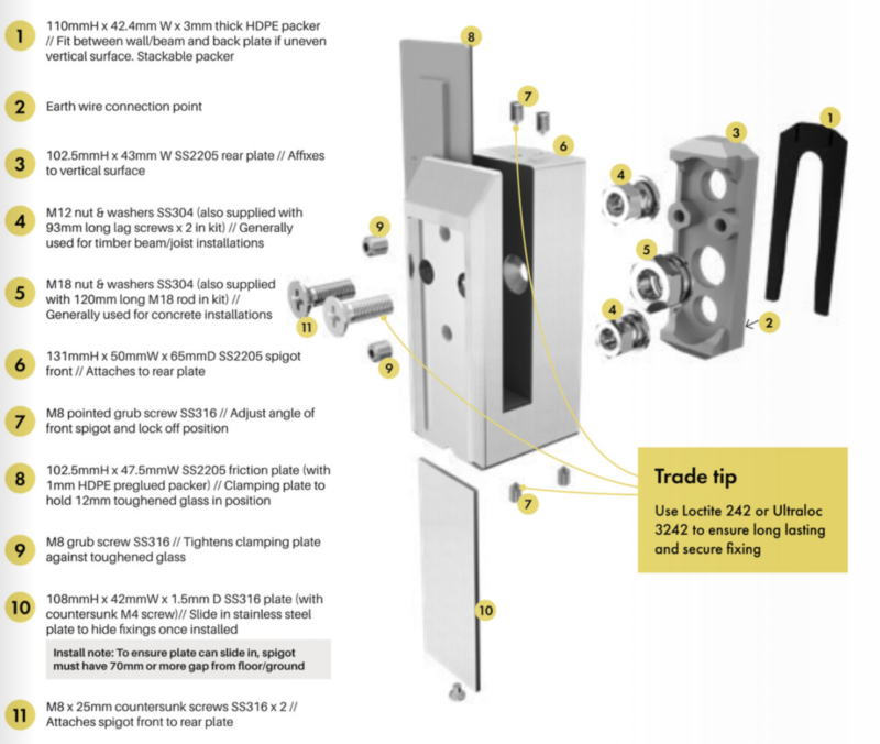 FACEMOUNT Spigot - Square - Tiltable - Image 6