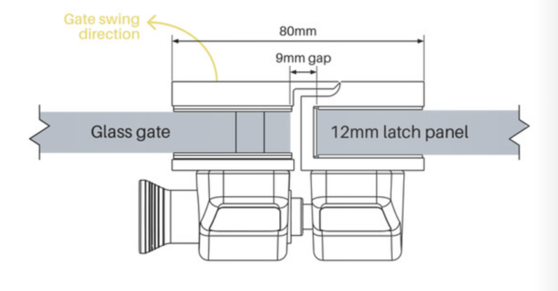 Latch Kit - Pool Gate to Glass Panel - Stainless Steel - Image 2