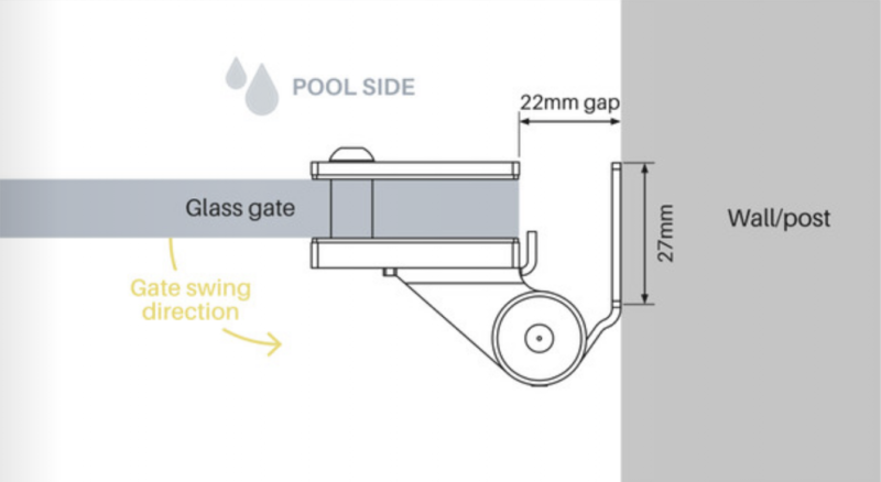 STD Hinge - SQ Post / Wall to Pool Gate - Polish - Image 2