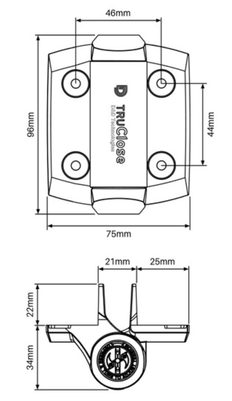 D&D Tru Close - HINGE SET - W - Image 2