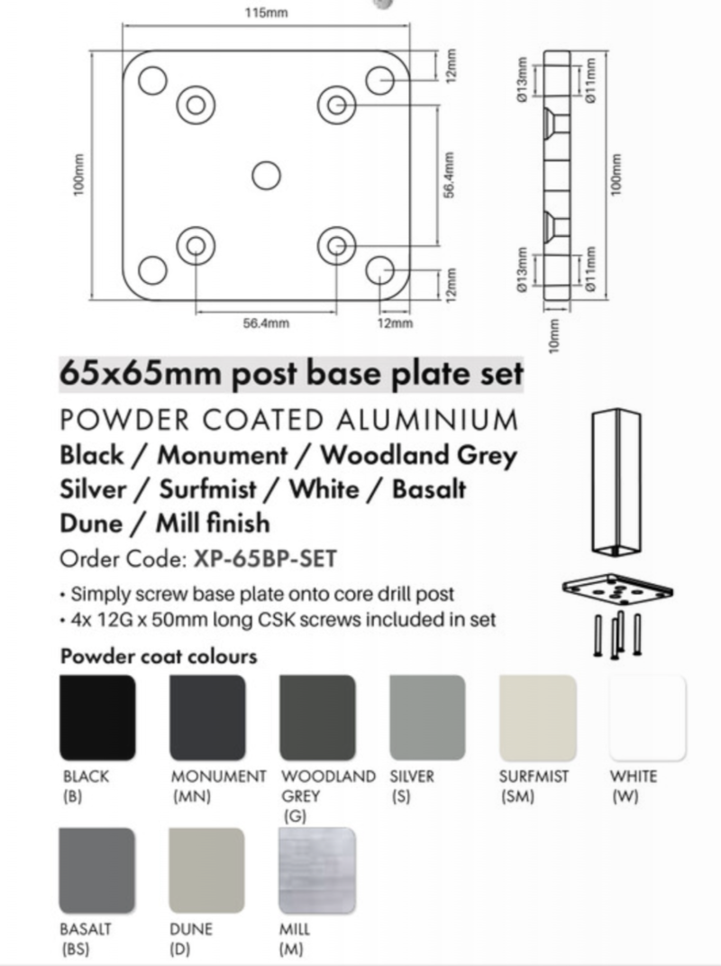 BASE PLATE SET - 65MM Post - B - Image 2