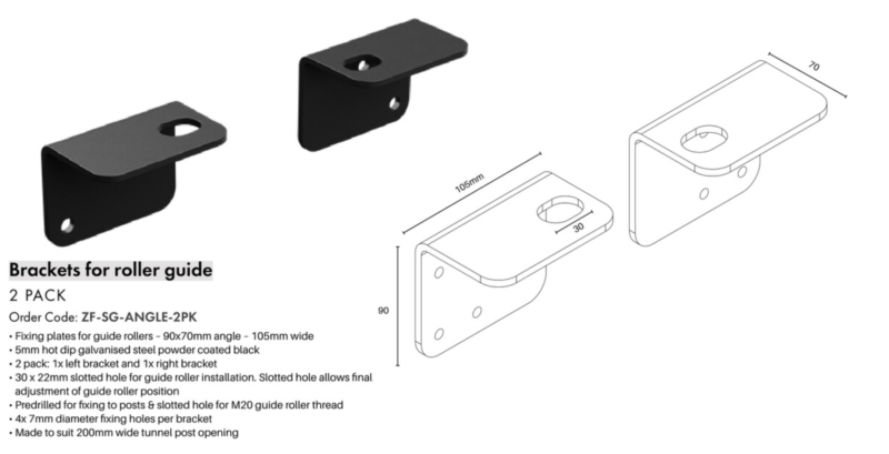 Sliding Gate Angle Brackets 90x70mm - Image 2