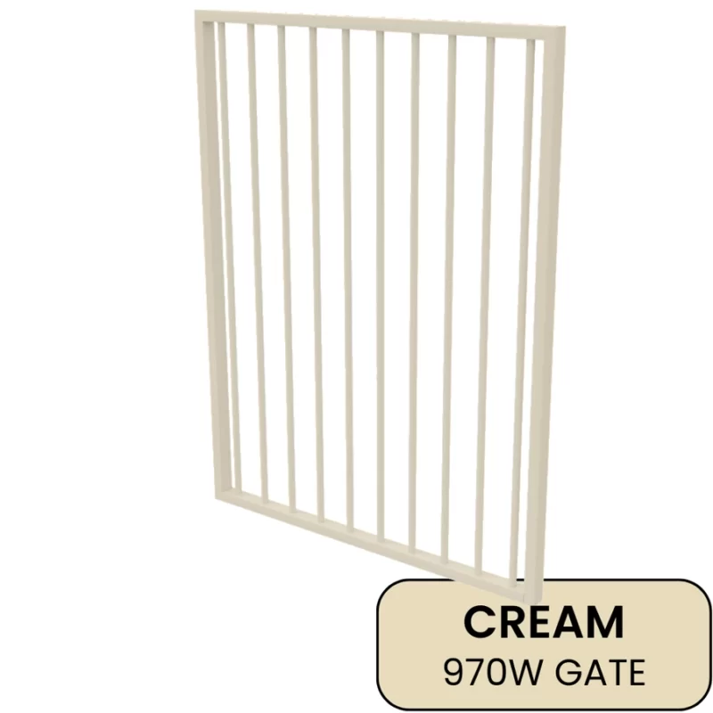 PoolSafe Cream Gate - 970W x 1200H - Aluminium