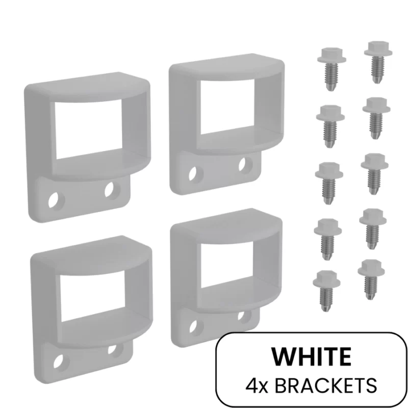 PoolSafe Fence Set - 4 Brackets incl. Tek Screws - White