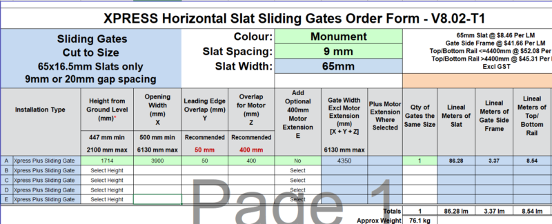 Custom Slat Sliding Gate - Peter